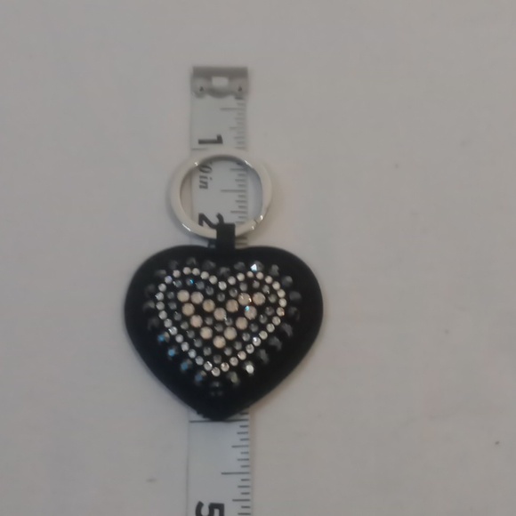 Swarovski Betty Deluxe Black Crystal Heart Keychain Bag Charm w/ Box - Picture 7 of 9